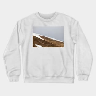 Three tourists walking at the mountains Crewneck Sweatshirt